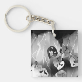 Schwarz-Weiß-Moderne Abstrakt Schlüsselanhänger