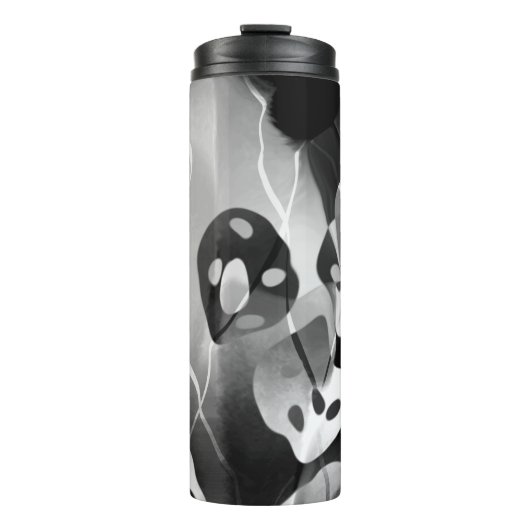 Schwarz-Weiß-Moderne Abstrakt Thermosbecher (Vorderseite)