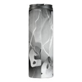 Schwarz-Weiß-Moderne Abstrakt Thermosbecher (Rückseite)