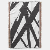 Schwarz-Weiß-Moderne Abstrakte Kunstlinie dekorier Decke (Vorderseite Vertikal)