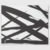 Schwarz-Weiß-Moderne Abstrakte Kunstlinie dekorier Geschenkpapier (Flach)
