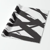 Schwarz-Weiß-Moderne Abstrakte Kunstlinie dekorier Geschenkpapier (Ungerollt)