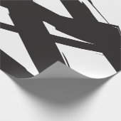 Schwarz-Weiß-Moderne Abstrakte Kunstlinie dekorier Geschenkpapier (Ecke)
