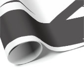 Schwarz-Weiß-Moderne Abstrakte Kunstlinie dekorier Geschenkpapier (Rolleneckpunkt)