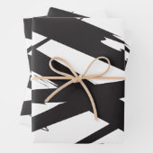 Schwarz-Weiß-Moderne Abstrakte Kunstlinie dekorier Geschenkpapier Set (Beispiel)