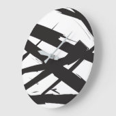 Schwarz-Weiß-Moderne Abstrakte Kunstlinie dekorier Große Wanduhr (Winkel)