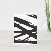 Schwarz-Weiß-Moderne Abstrakte Kunstlinie dekorier Karte (Vorderseite)