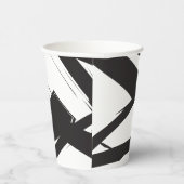 Schwarz-Weiß-Moderne Abstrakte Kunstlinie dekorier Pappbecher (Rechts)