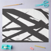 Schwarz-Weiß-Moderne Abstrakte Kunstlinie dekorier Seidenpapier (Basteln)