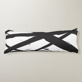 Schwarz-Weiß-Moderne Abstrakte Kunstlinie dekorier Seitenschläferkissen