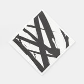 Schwarz-Weiß-Moderne Abstrakte Kunstlinie dekorier Serviette (Ecke)