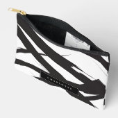 Schwarz/Weiß Moderne Abstrakte Kunstlinie Individu Zubehörtasche (Offen)