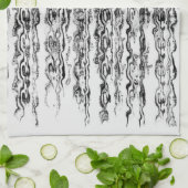 Schwarz-Weiß-Moderne Abstrakte Muster Geschirrtuch (Gefaltet)