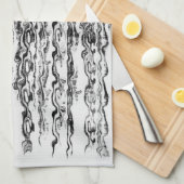 Schwarz-Weiß-Moderne Abstrakte Muster Geschirrtuch (Viertel Falte)