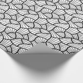 Schwarz/Weiß Moderne Abstrakte Wirbel Muster Geschenkpapier (Ecke)