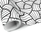 Schwarz/Weiß Moderne Abstrakte Wirbel Muster Geschenkpapier (Rolleneckpunkt)