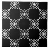 Schwarz-Weiß-Moderne Art-Deco-Trivet Fliese (Vorderseite)
