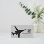 Schwarz-Weiß-Moderne B-1-Bomber Visitenkarte (Stehend Vorderseite)