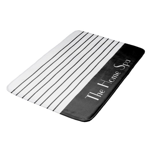 Schwarz-Weiß-Moderne Badematte (Schrägansicht)