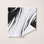 Schwarz-Weiß-Moderne Badhandtuch Set (Waschlappen)