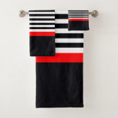Schwarz-Weiß-Moderne Badhandtuch Set (Insitu)