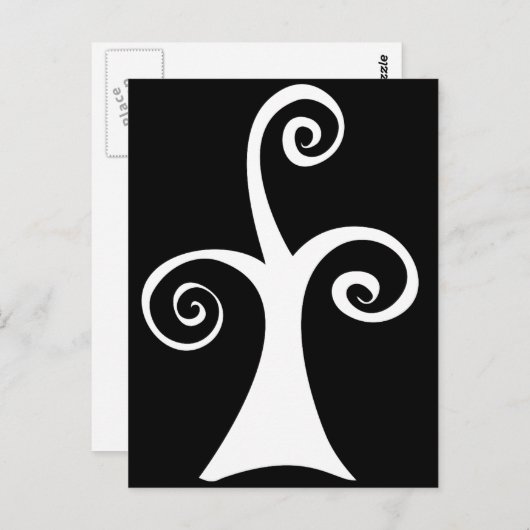 Schwarz-Weiß-Moderne Bäume Postkarte (Vorne/Hinten)