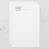 Schwarz/Weiß Moderne Beruflich exklusiv Briefpapier (Vorne/Hinten)