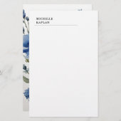 Schwarz-weiß Moderne Berufliche Aquarellfarben-Blu Briefpapier (Vorne/Hinten)