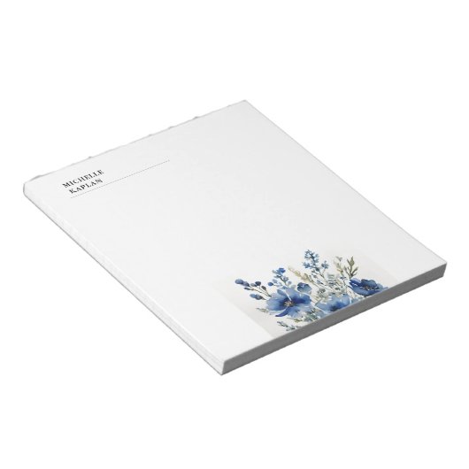 Schwarz-weiß Moderne Berufliche Aquarellfarben-Blu Notizblock (angewinkelt)