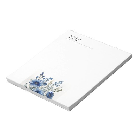 Schwarz-weiß Moderne Berufliche Aquarellfarben-Blu Notizblock (Rotiert)