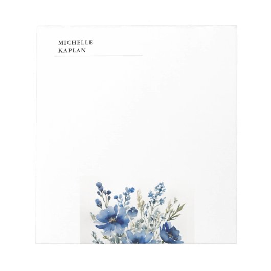 Schwarz-weiß Moderne Berufliche Aquarellfarben-Blu Notizblock (Vorderseite)