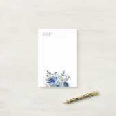 Schwarz-weiß Moderne Berufliche Aquarellfarben-Blu Post-it Klebezettel (Auf Schreibtisch)