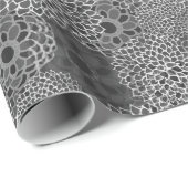 Schwarz-Weiß-Moderne Blumen Geschenkpapier (Rolleneckpunkt)
