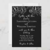 Schwarz-weiß Moderne Boho Classic Minimalistische Einladung (Vorderseite)