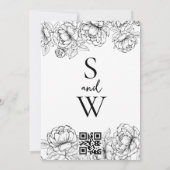 Schwarz-weiß Moderne Boho Classic Minimalistische Einladung (Rückseite)