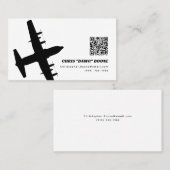 Schwarz-Weiß-Moderne C-130-Flugzeuge Visitenkarte (Vorne/Hinten)
