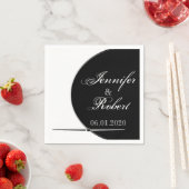 Schwarz-Weiß-Moderne Circle Posh Wedding Napkins Serviette (Beispiel)