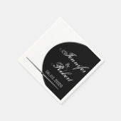 Schwarz-Weiß-Moderne Circle Posh Wedding Napkins Serviette (Ecke)