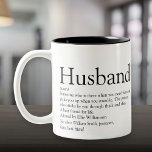 Schwarz/Weiß - Moderne Coole Husband-Definition Zweifarbige Tasse<br><div class="desc">Personalisieren Sie für Ihren besonderen Ehemann ein einzigartiges Geschenk für Geburtstage,  Jahrestage,  Hochzeiten,  Weihnachten oder jeden Tag,  den Sie gewollt haben,  um zu zeigen,  wie viel er Ihnen bedeutet. Eine perfekte Art,  ihm zu zeigen,  wie phantastisch er jeden Tag ist. Entwickelt von Thisisnotme©</div>