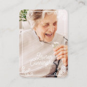 Schwarz-Weiß Moderne einfache Beerdigung Danke Visitenkarte (Rückseite)