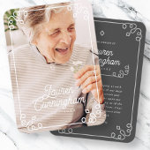 Schwarz-Weiß Moderne einfache Beerdigung Danke Visitenkarte