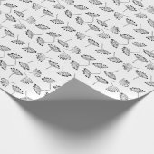 Schwarz-Weiß-moderne, einfache, blumengeschmückte  Geschenkpapier (Ecke)