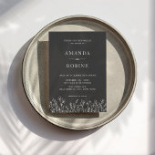 Schwarz-Weiß Moderne einfache Hochzeitseinladung Einladung