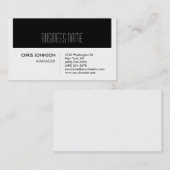 Schwarz/Weiß - Moderne, einfache Visitenkarte (Vorne/Hinten)