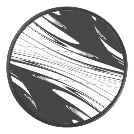 Schwarz-Weiß-Moderne Eishockey Puck (Vorderseite)