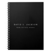 Schwarz-weiß Moderne Elegante Berufliche Klasse Notizblock (Vorderseite)
