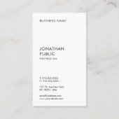 Schwarz-Weiß-Moderne elegante, einfache Vorlage Visitenkarte (Rückseite)