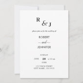 Schwarz-Weiß-Moderne Elegante Hochzeit Einladung (Vorderseite)