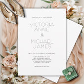 Schwarz-Weiß-Moderne Elegante Hochzeit Einladung