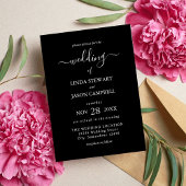 Schwarz/Weiß Moderne Elegante Minimalistische Hoch Einladung